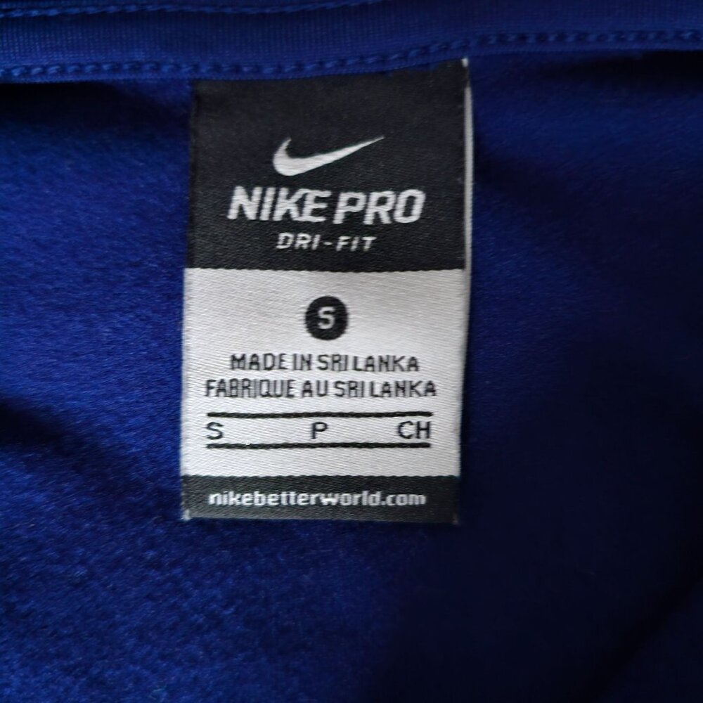 Nike Pro Women's Blue Hyperwarm Nordic Court Half-Zip Training Shirt Size Small - Picture 6 of 11
